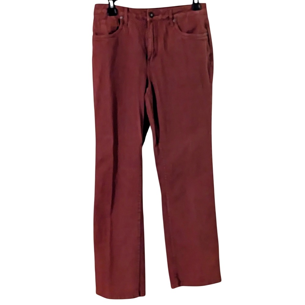Coldwater Creek Womens Rust Red‎ Cotton Spandex Straight Leg Jeans 8 Petite